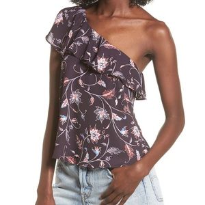 NWT Astr the Label One Shoulder fluttery top